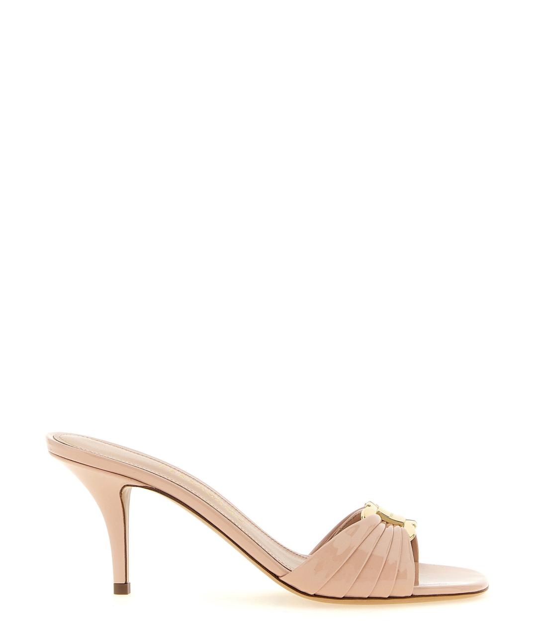 FERRAGAMO Розовые кожаные мюли, фото 1