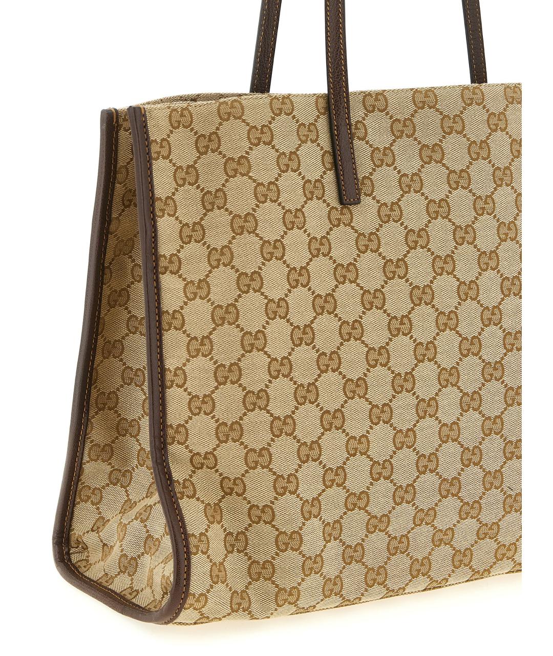 GUCCI Бежевая тканевая сумка тоут, фото 3