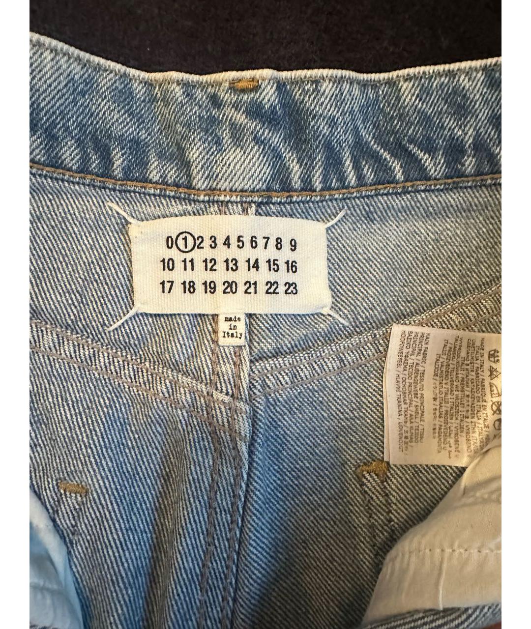 MAISON MARGIELA Голубые хлопковые прямые джинсы, фото 3