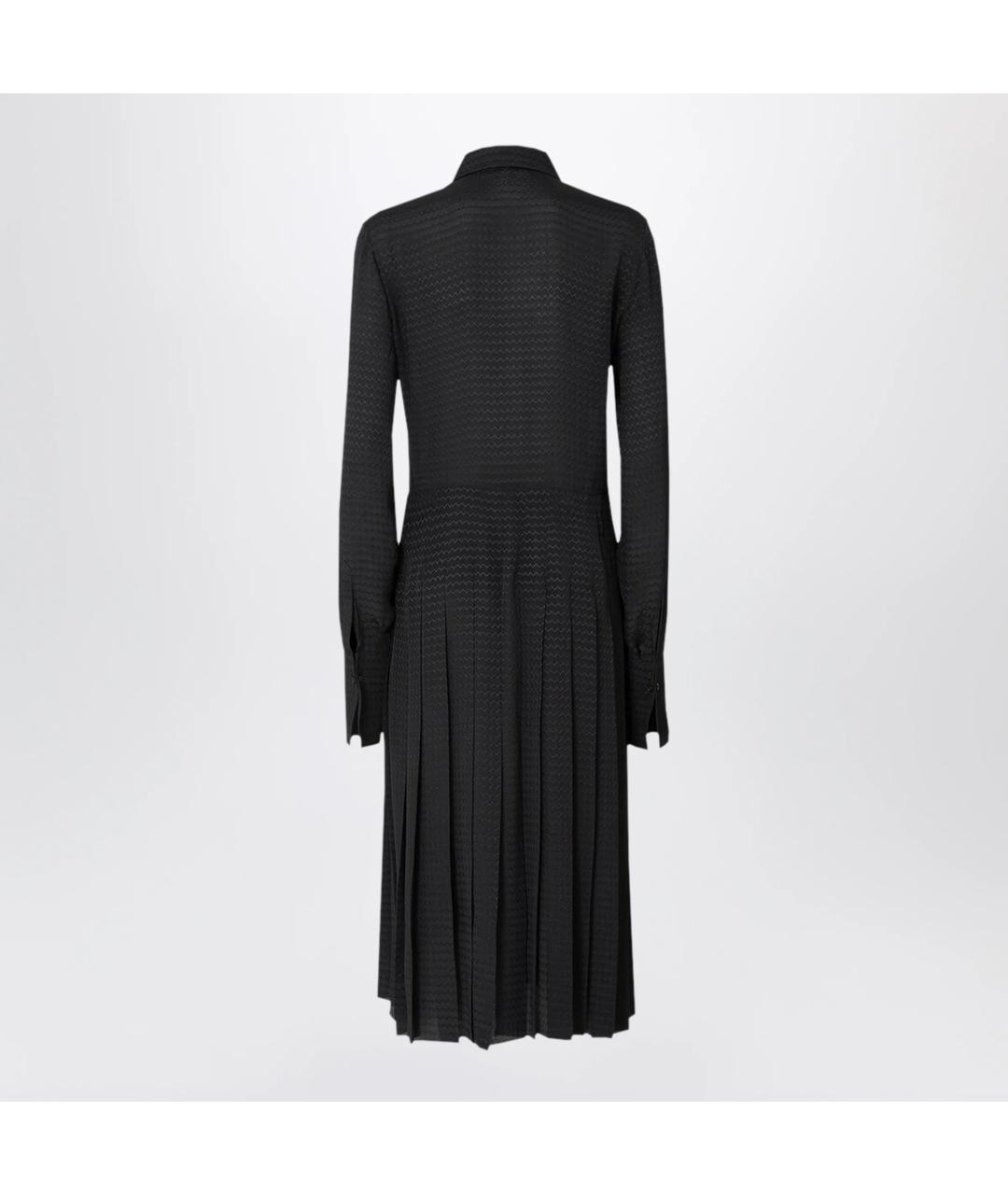 FENDI Черное шелковое повседневное платье, фото 2