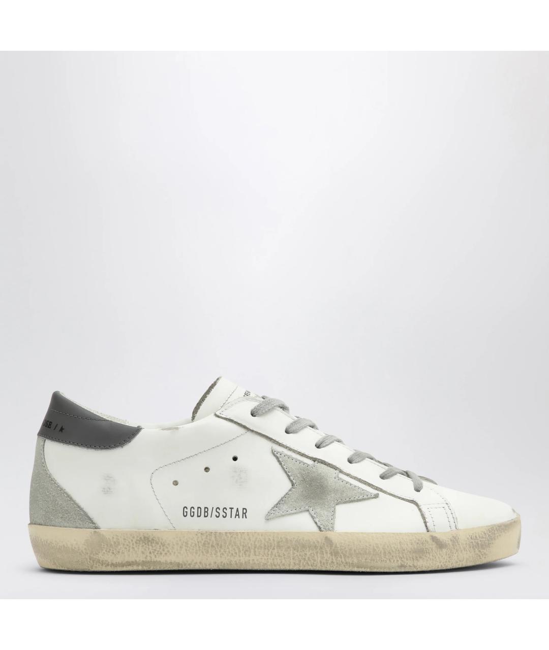 GOLDEN GOOSE Белые кожаные низкие кроссовки / кеды, фото 3