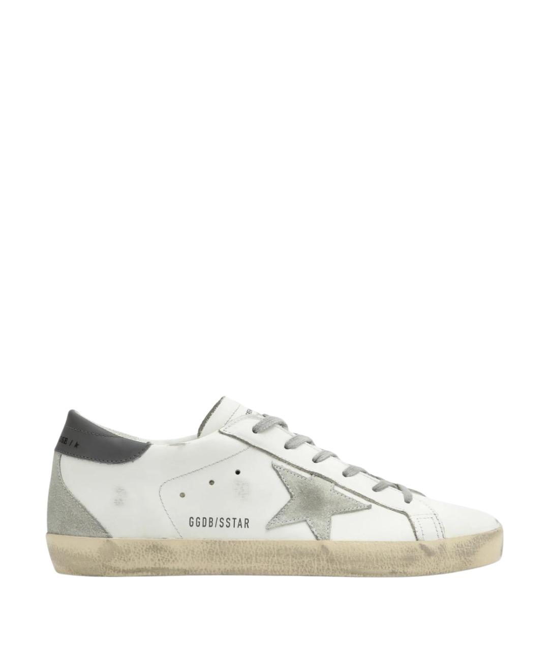 GOLDEN GOOSE Белые кожаные низкие кроссовки / кеды, фото 1