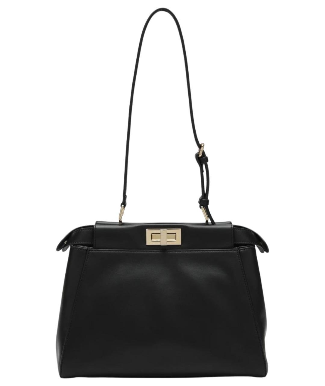 FENDI Черная кожаная сумка тоут, фото 1