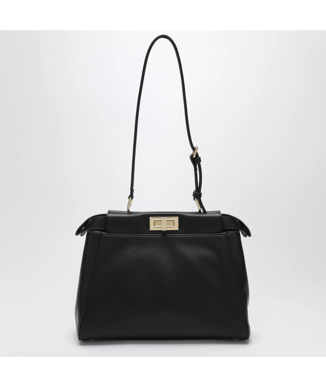 FENDI Черная кожаная сумка тоут, фото 3