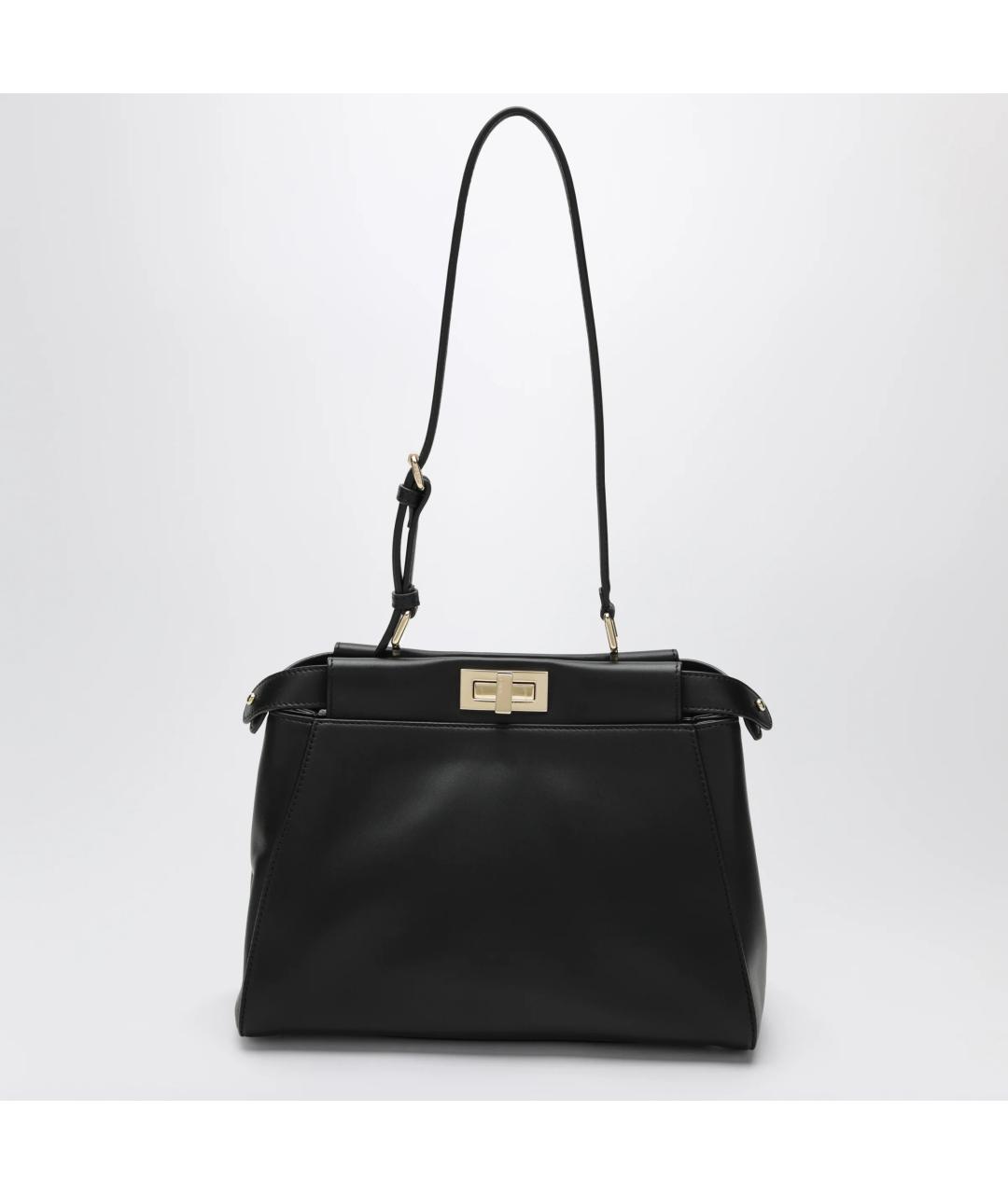 FENDI Черная кожаная сумка тоут, фото 2