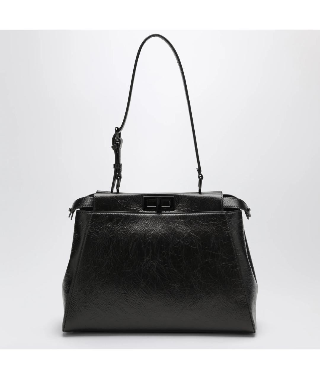 FENDI Черная кожаная сумка тоут, фото 2
