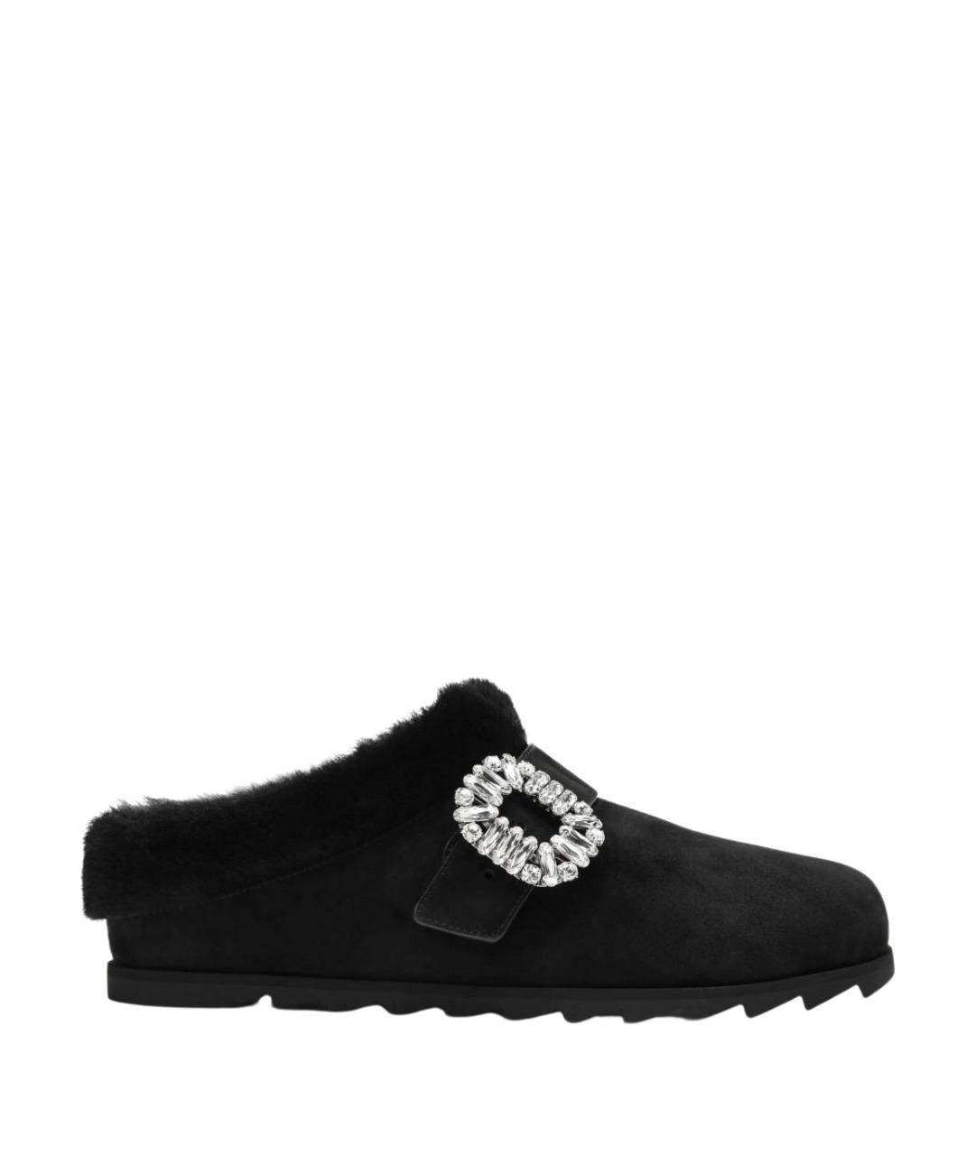 ROGER VIVIER Черные замшевые сабо, фото 1