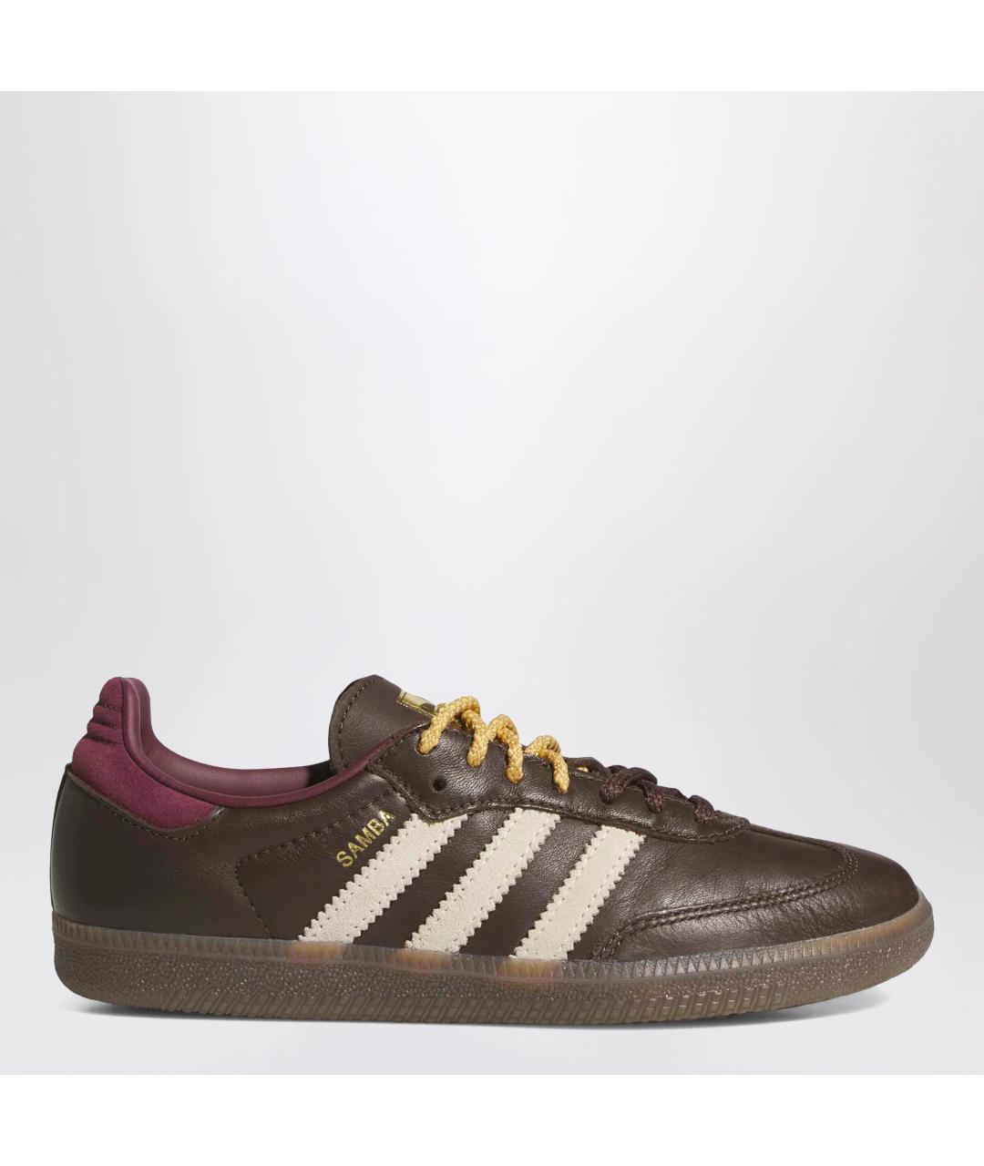 ADIDAS Коричневые кожаные низкие кроссовки / кеды, фото 3