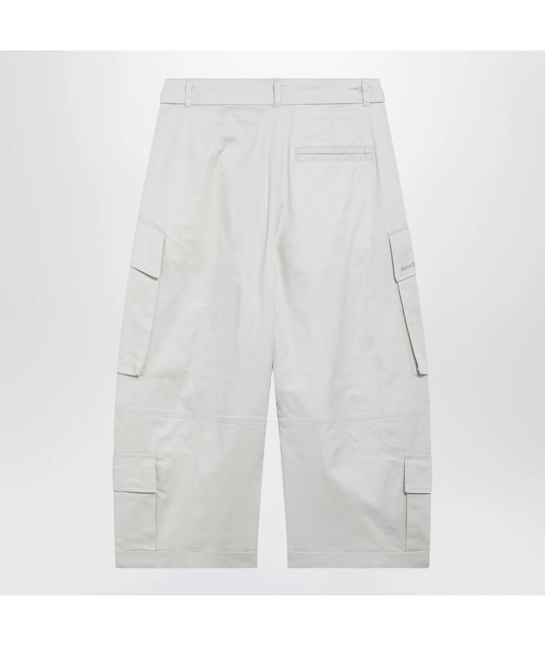 ACNE STUDIOS Серые хлопковые прямые брюки, фото 2