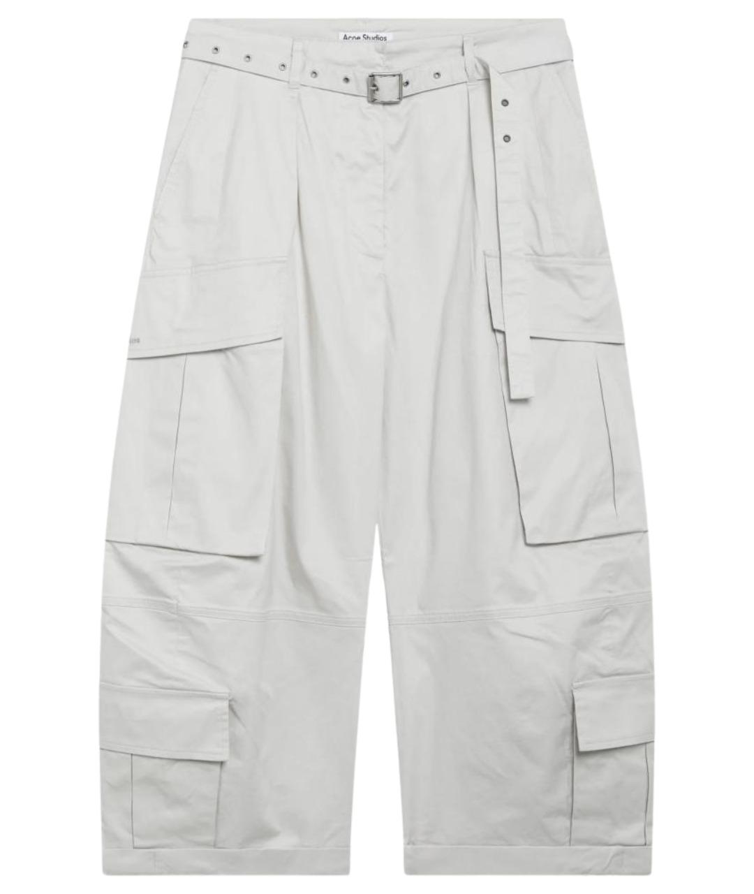 ACNE STUDIOS Серые хлопковые прямые брюки, фото 1