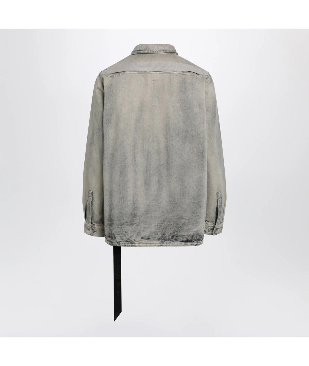 RICK OWENS DRKSHDW Серая хлопковая кэжуал рубашка, фото 2