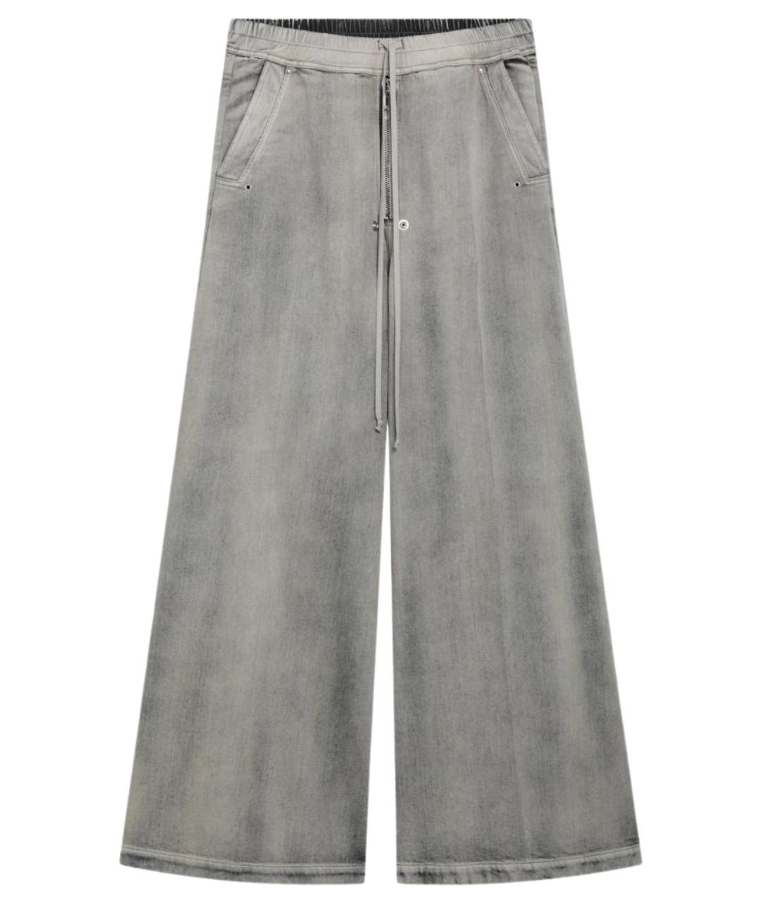 RICK OWENS DRKSHDW Серые хлопковые повседневные брюки, фото 1