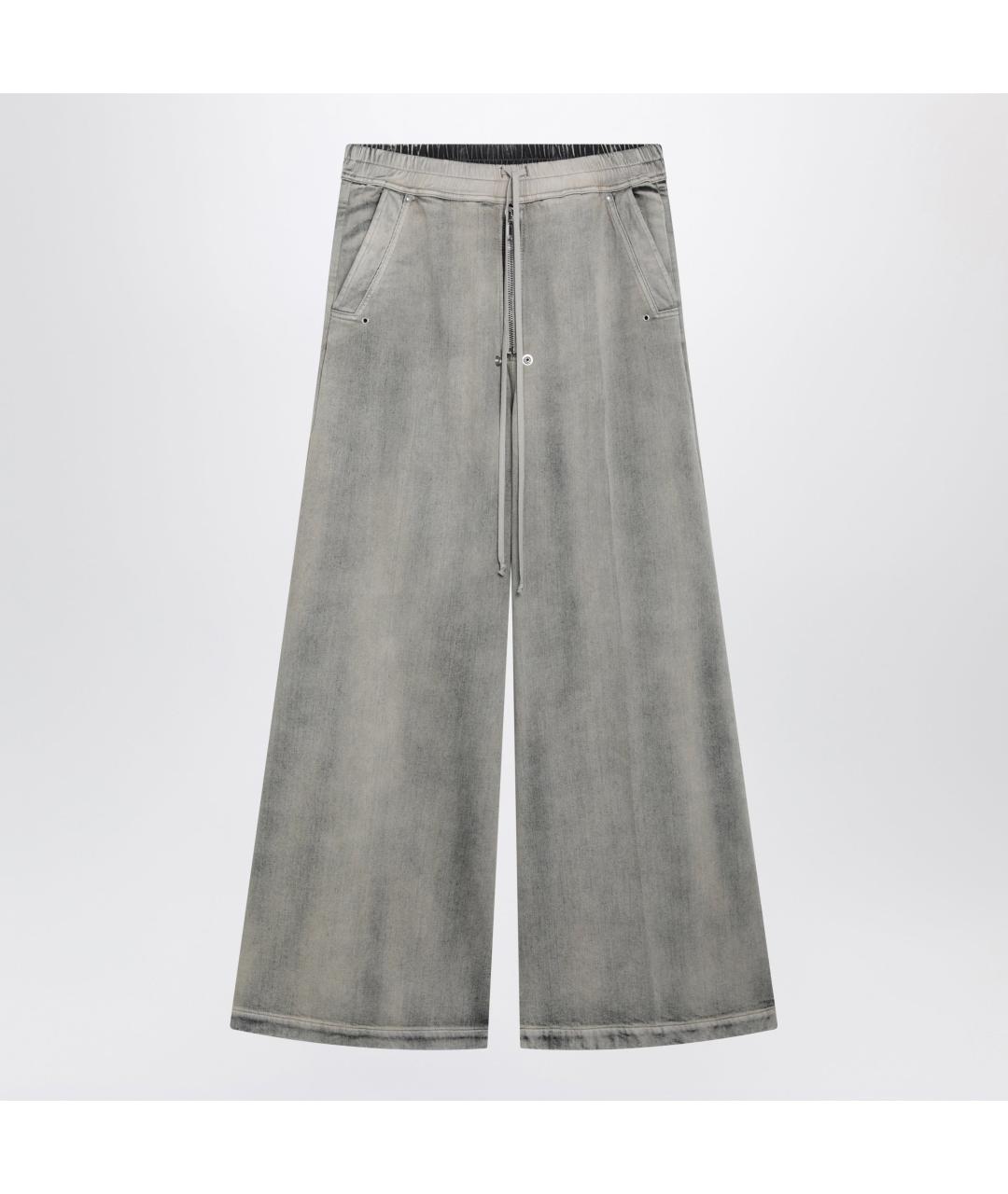 RICK OWENS DRKSHDW Серые хлопковые повседневные брюки, фото 3