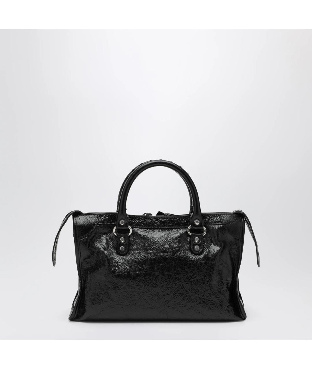 BALENCIAGA Черная кожаная сумка с короткими ручками, фото 2