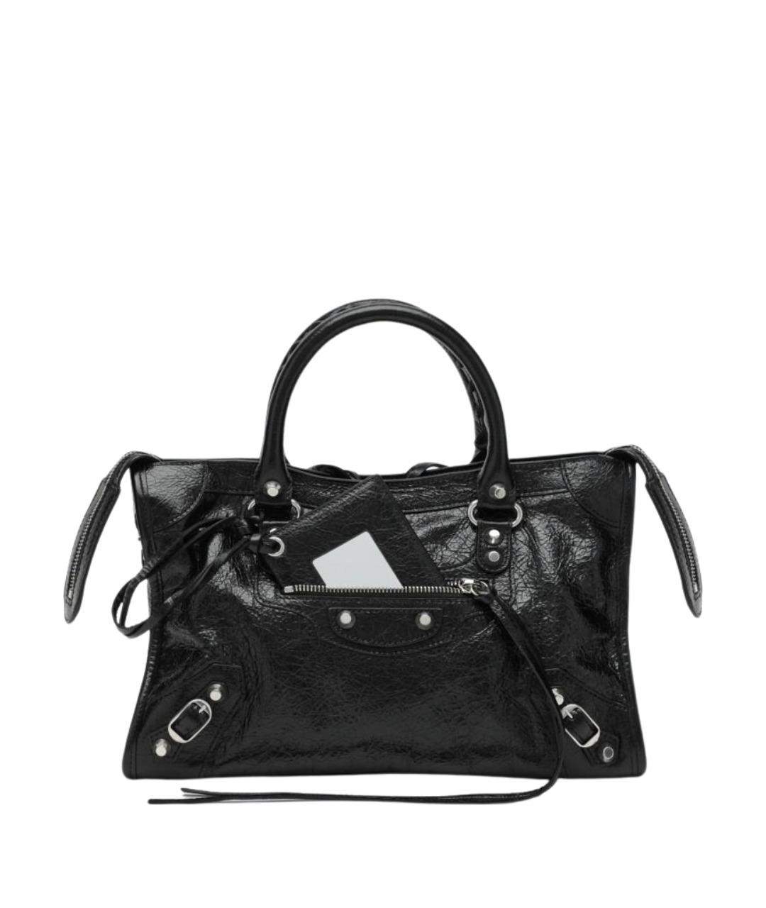 BALENCIAGA Черная кожаная сумка с короткими ручками, фото 1