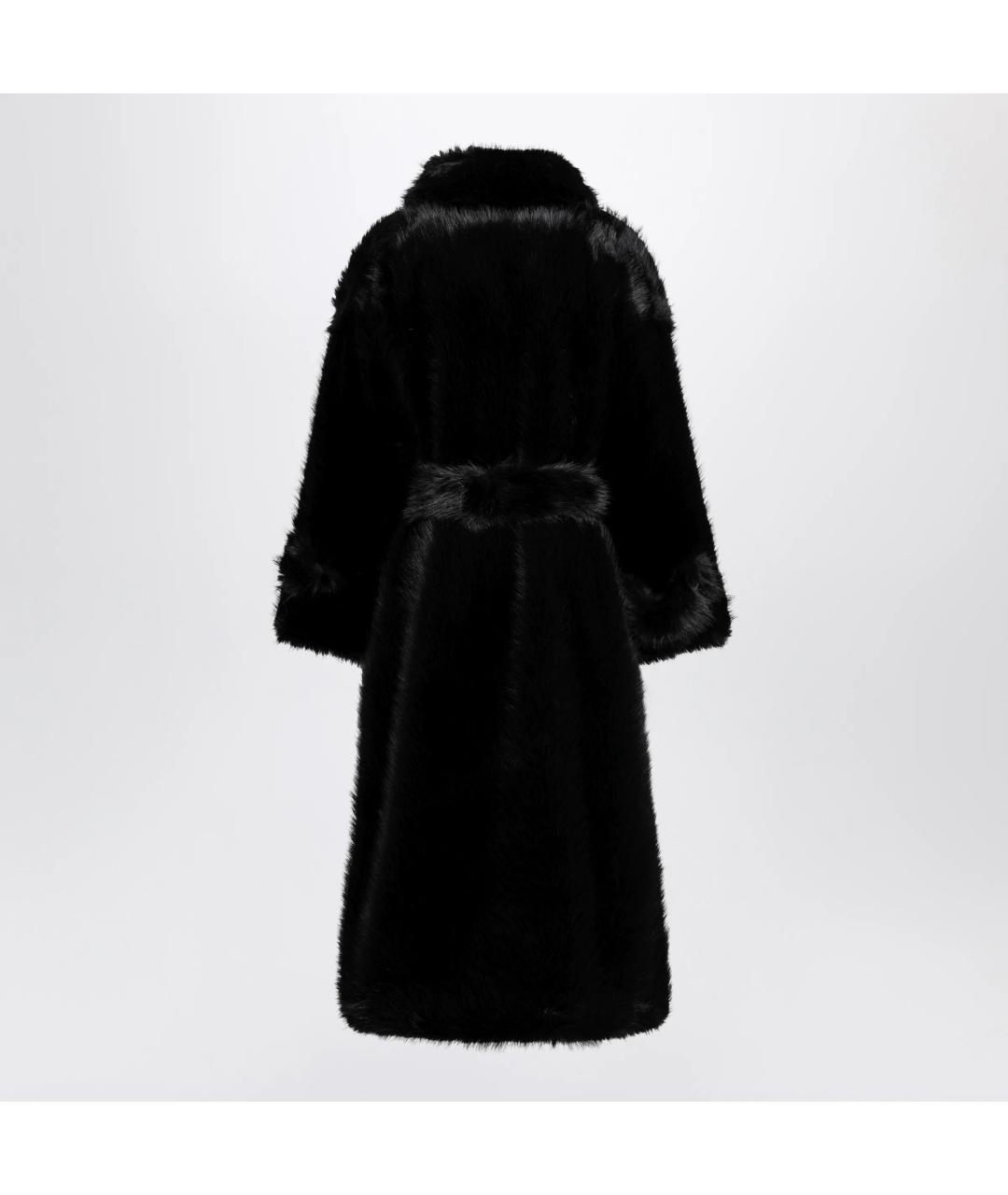 B&B COUTURE Черная полиэстеровая шуба, фото 2
