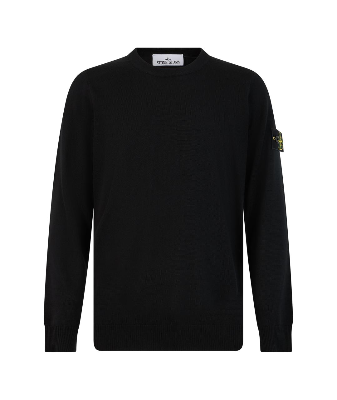 STONE ISLAND Черный шерстяной джемпер / свитер, фото 1
