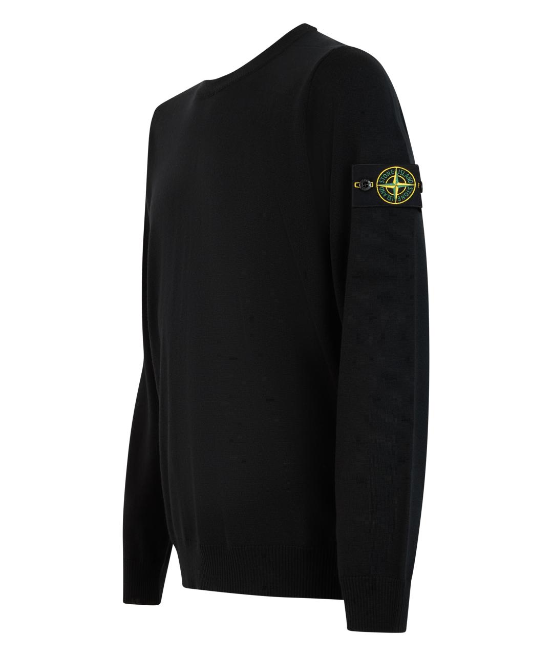 STONE ISLAND Черный шерстяной джемпер / свитер, фото 3