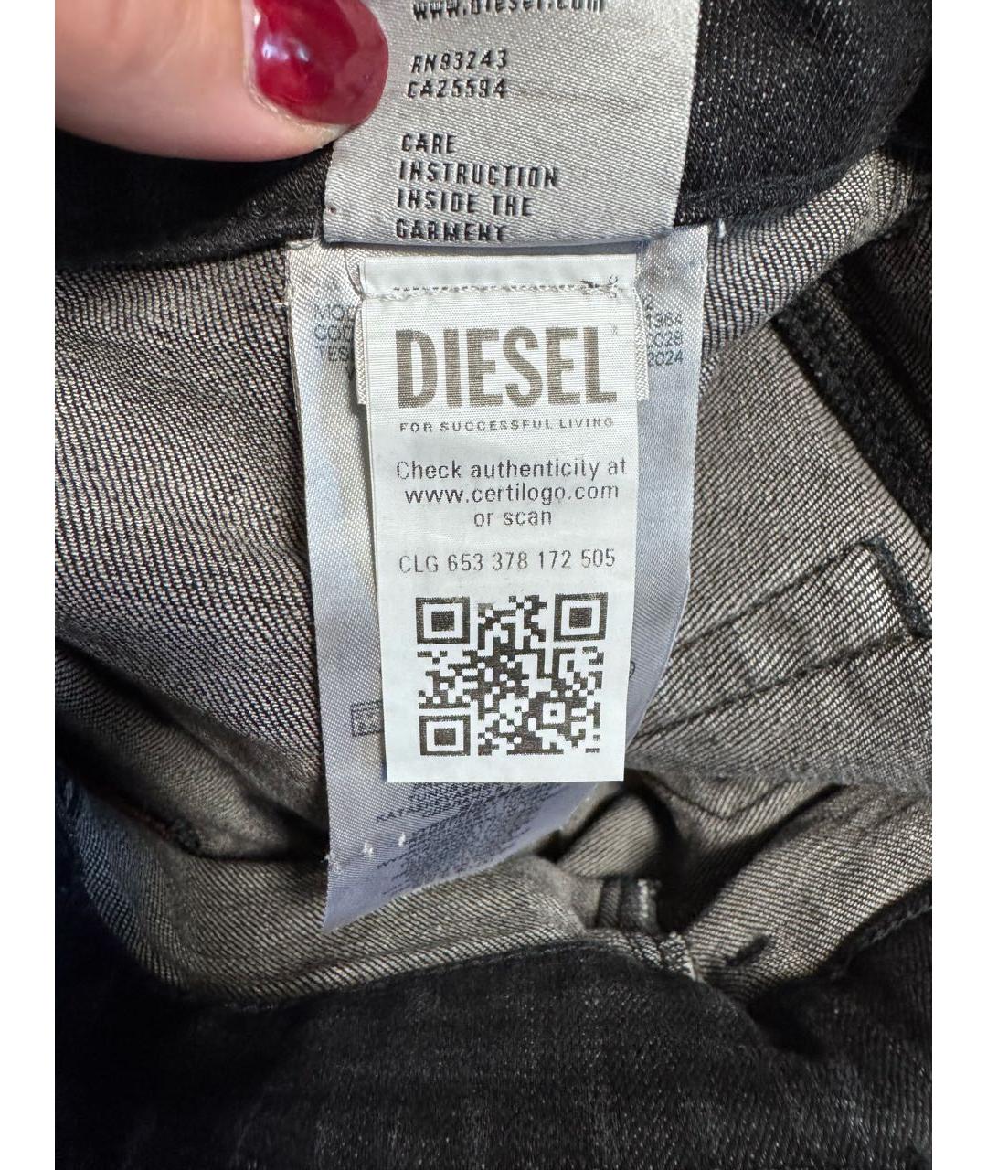 DIESEL Антрацитовые хлопковые джинсы клеш, фото 5