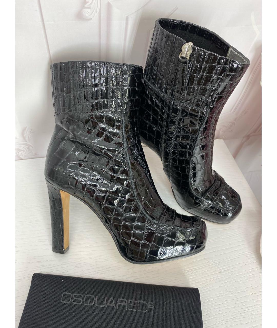 DSQUARED2 Черные кожаные полусапоги, фото 3