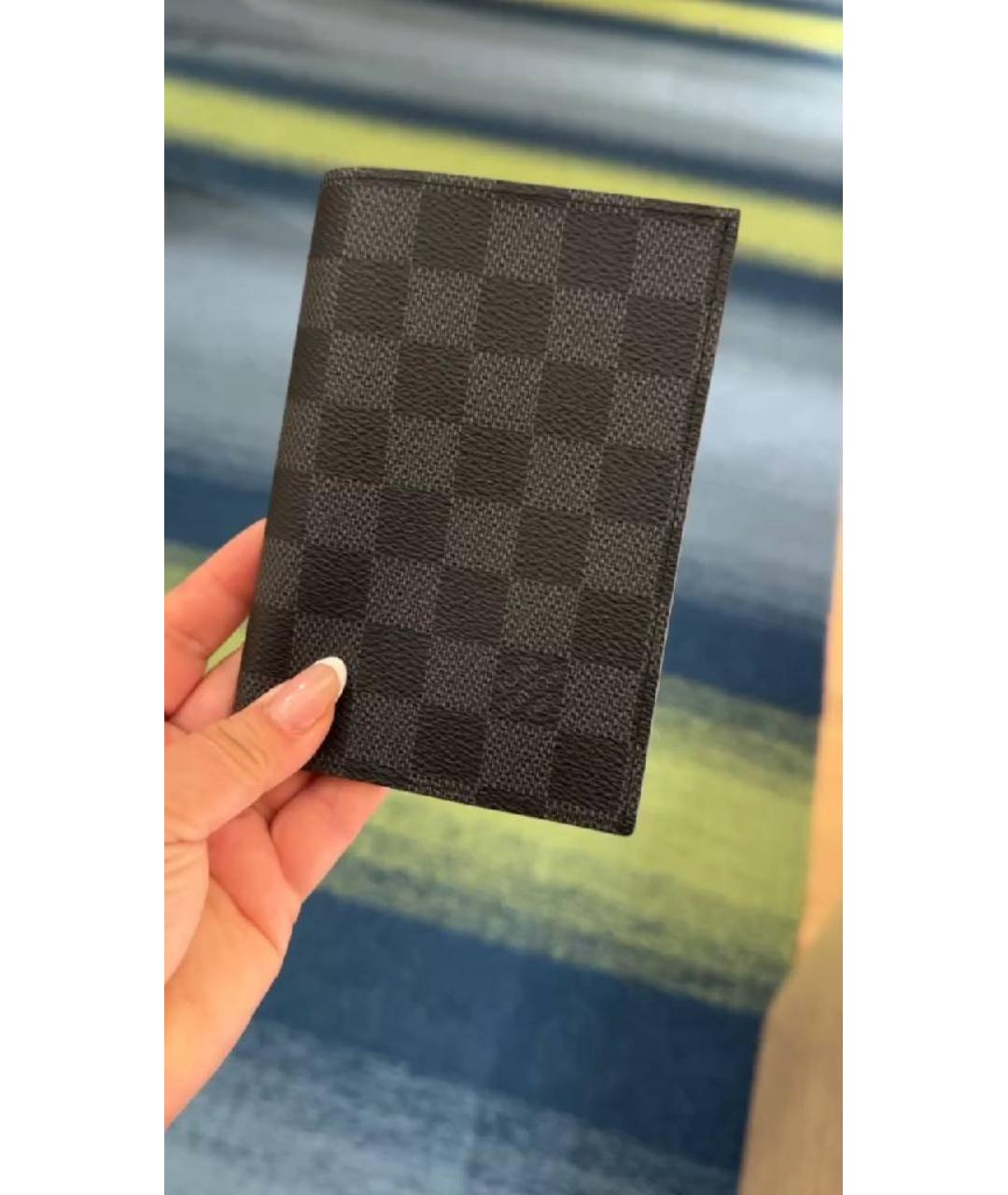 LOUIS VUITTON Черная кожаная визитница, фото 5
