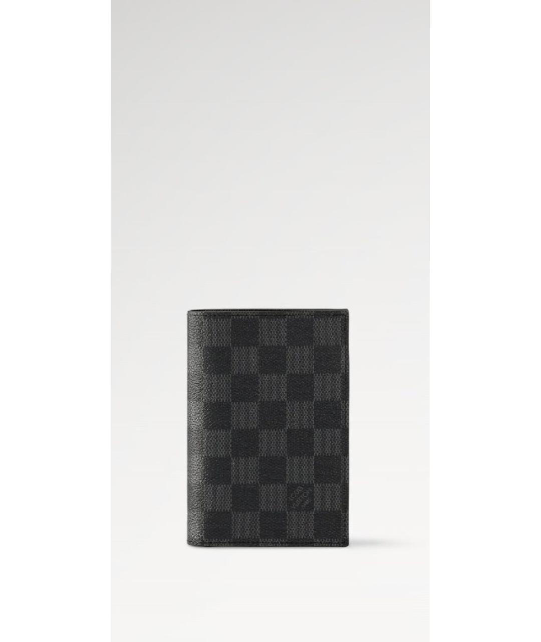 LOUIS VUITTON Черная кожаная визитница, фото 6