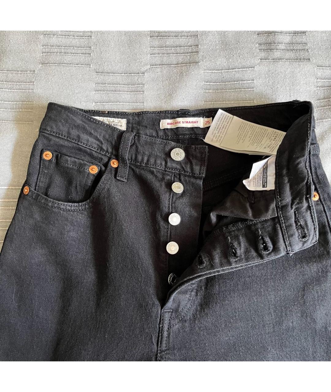 LEVI'S Антрацитовые хлопко-полиэстеровые прямые джинсы, фото 2
