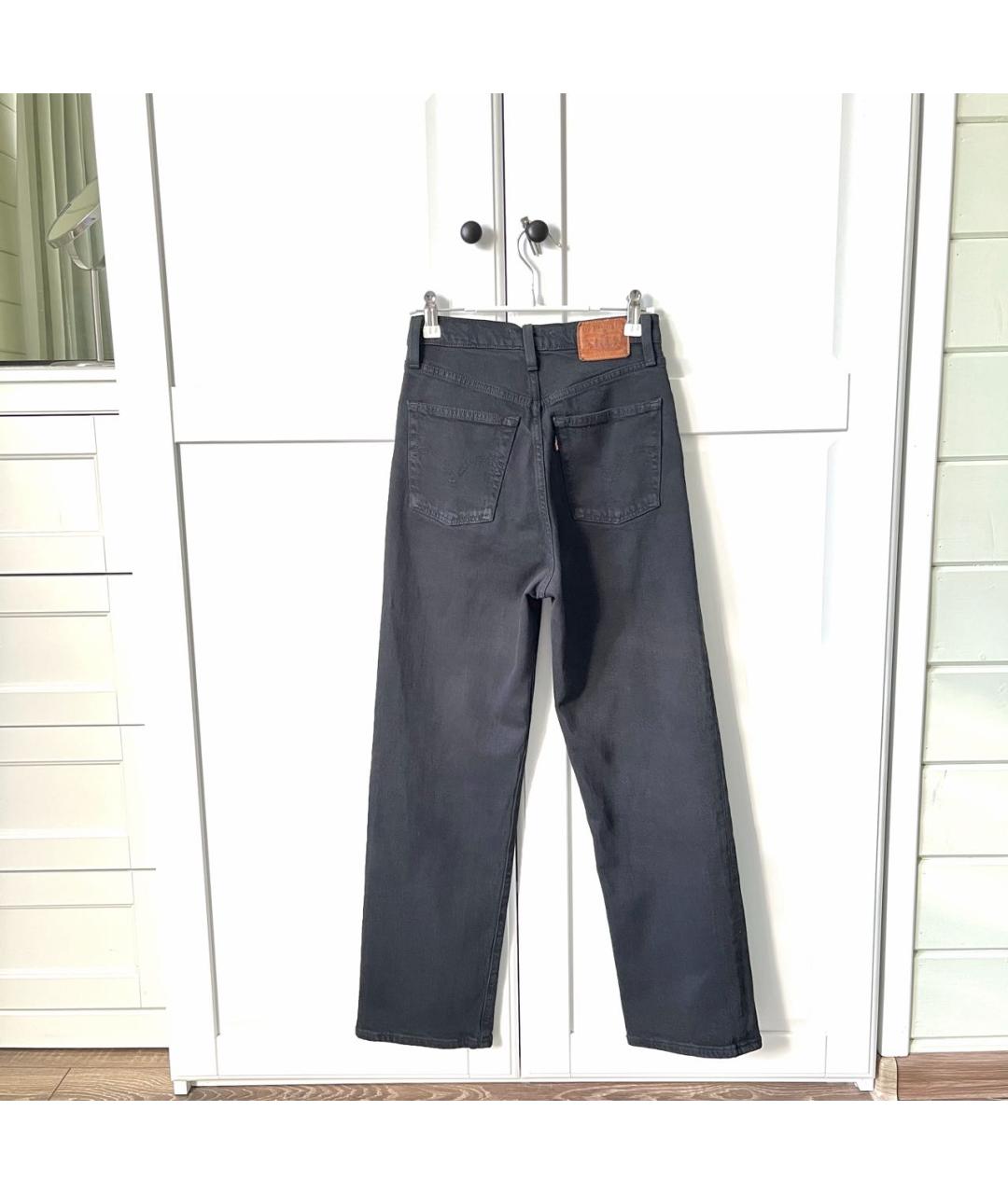 LEVI'S Антрацитовые хлопко-полиэстеровые прямые джинсы, фото 3