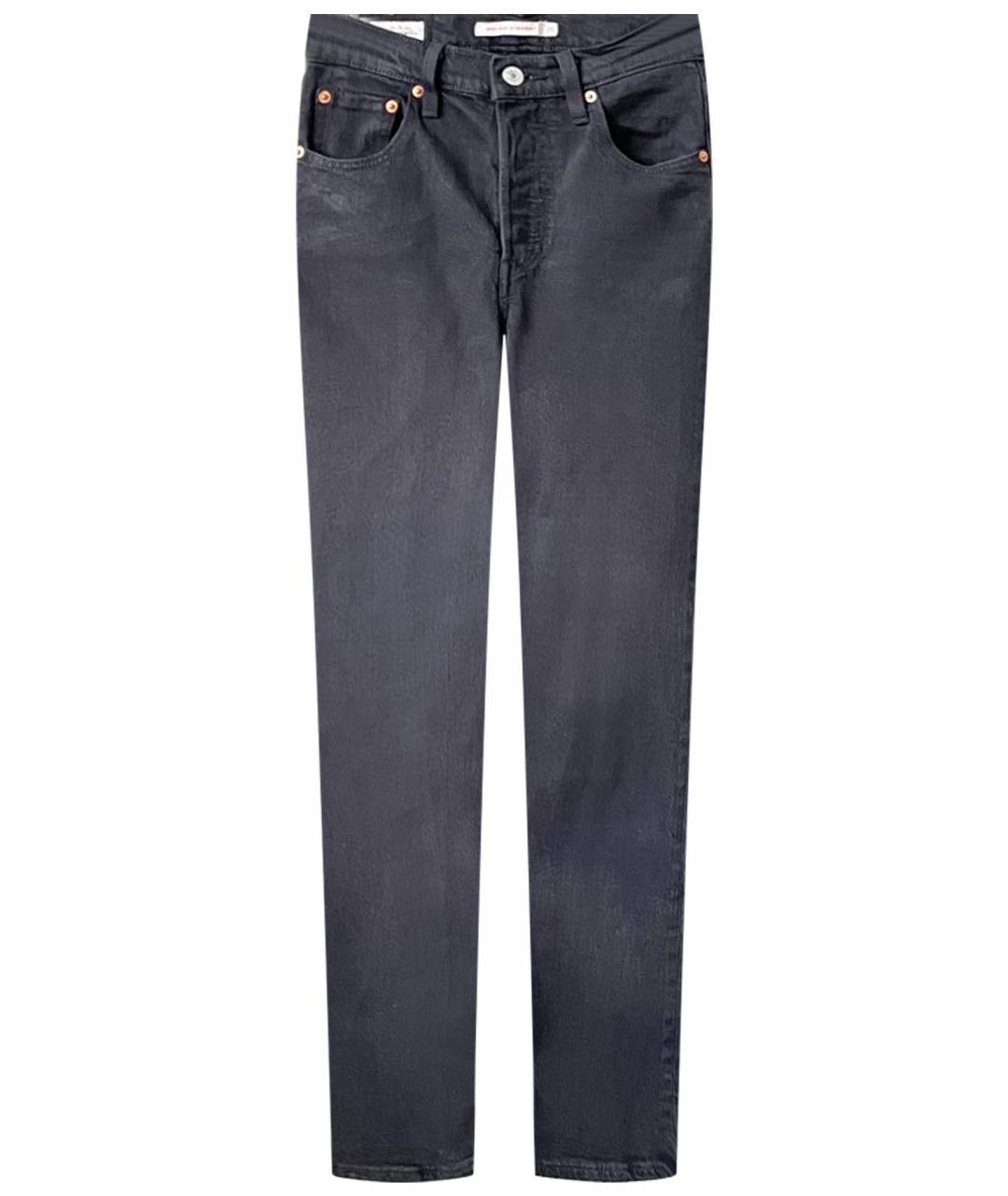 LEVI'S Антрацитовые хлопко-полиэстеровые прямые джинсы, фото 1