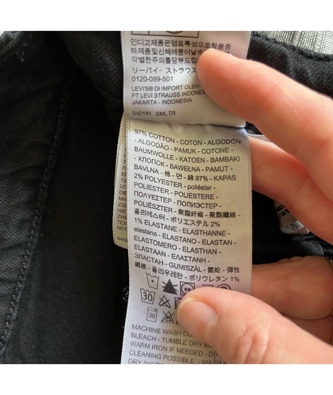 LEVI'S Антрацитовые хлопко-полиэстеровые прямые джинсы, фото 6