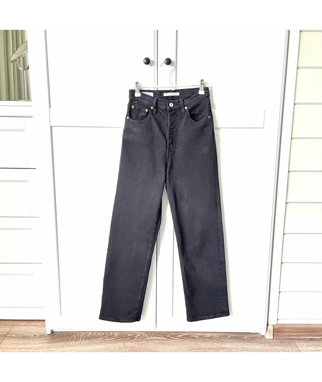 LEVI'S Антрацитовые хлопко-полиэстеровые прямые джинсы, фото 9