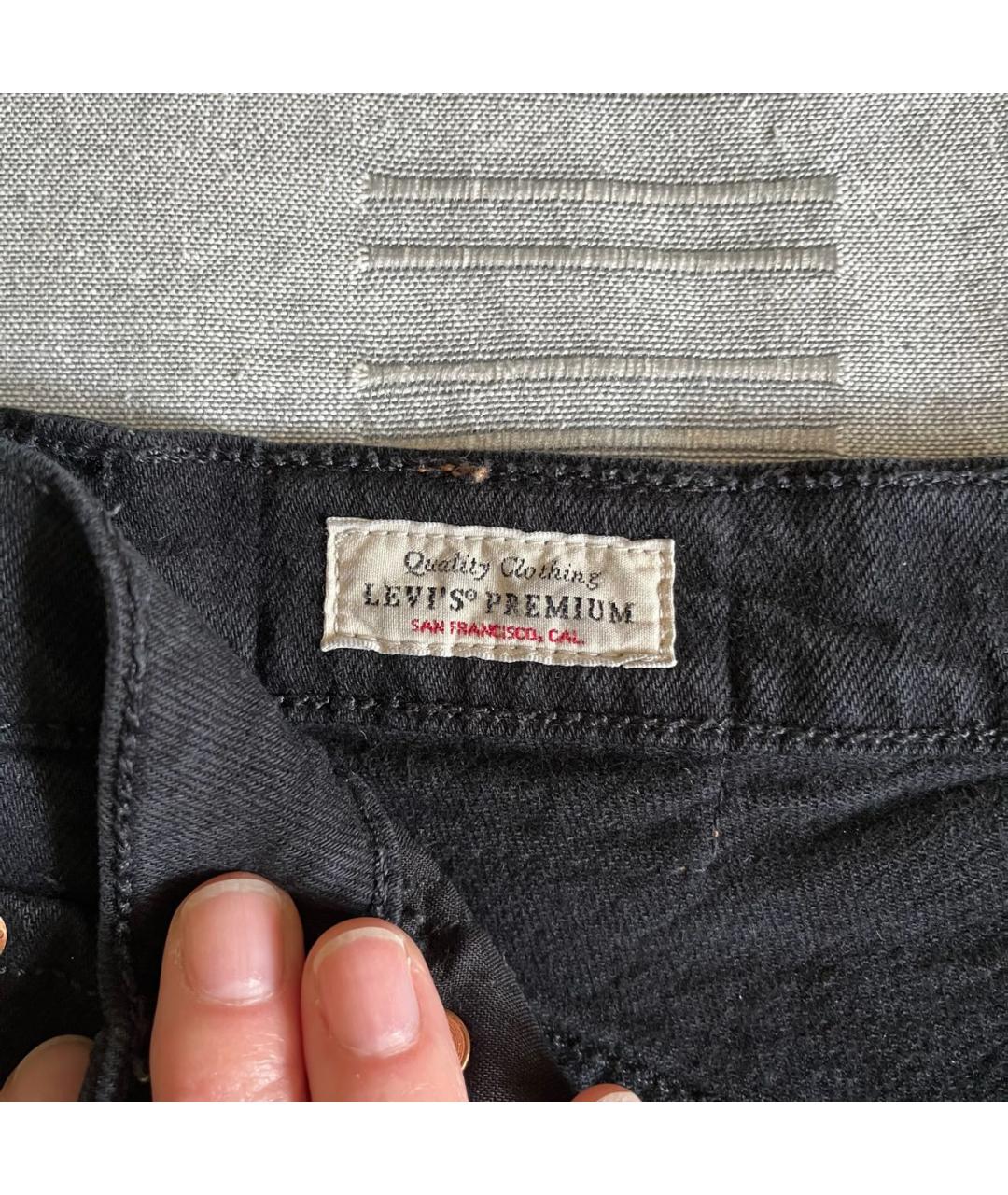 LEVI'S Антрацитовые хлопко-полиэстеровые прямые джинсы, фото 5
