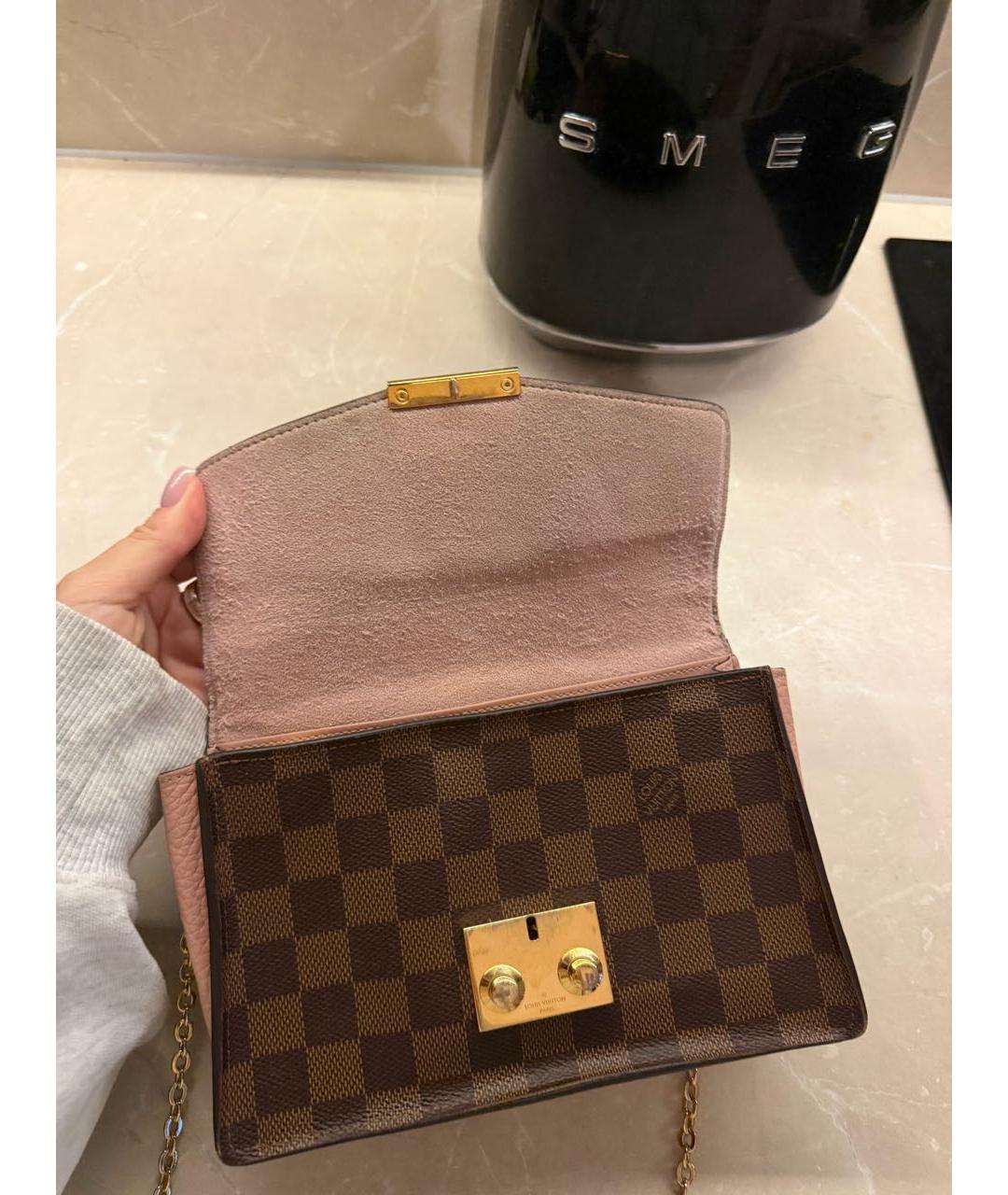 LOUIS VUITTON Коричневая кожаная сумка через плечо, фото 8