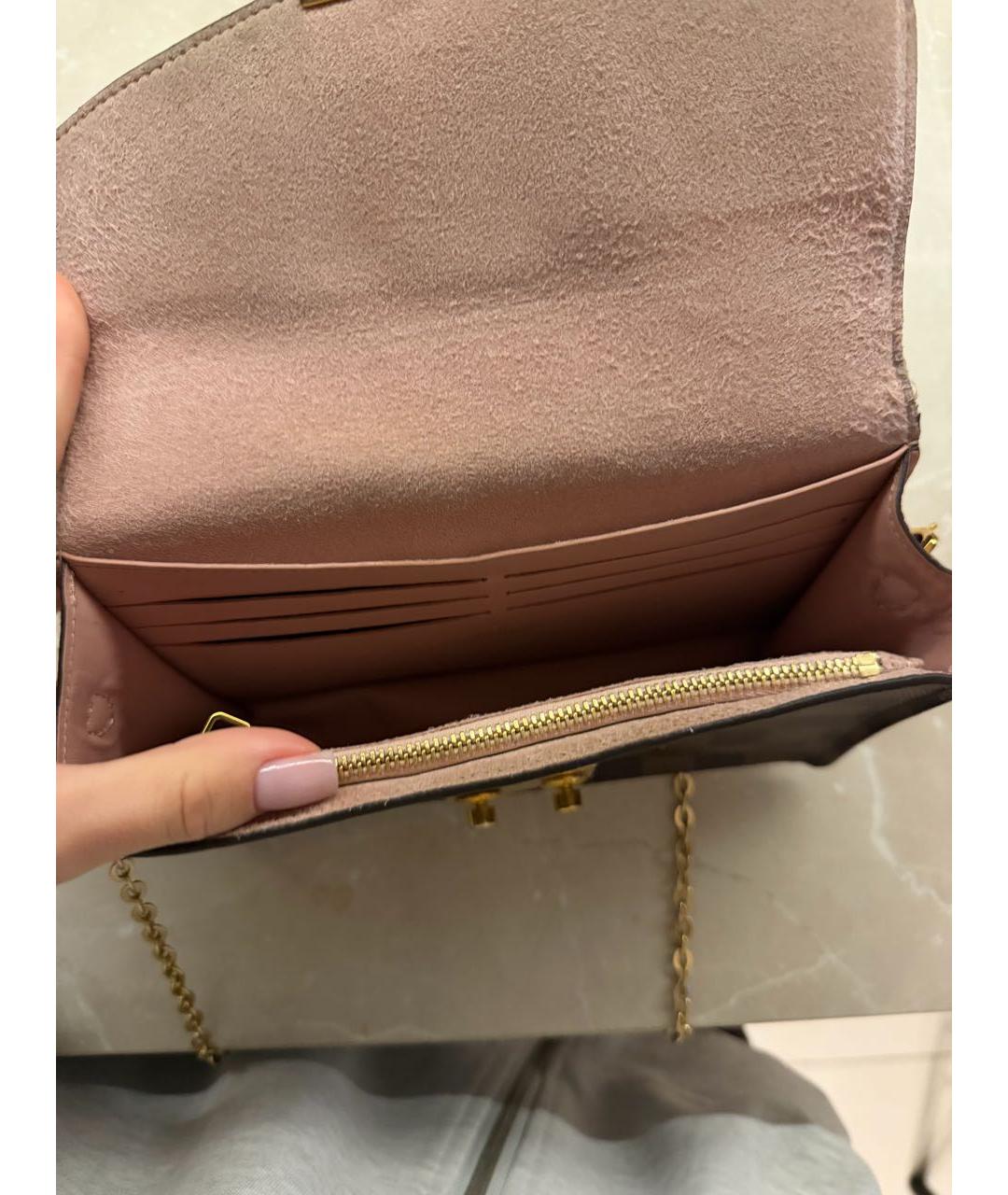 LOUIS VUITTON Коричневая кожаная сумка через плечо, фото 4