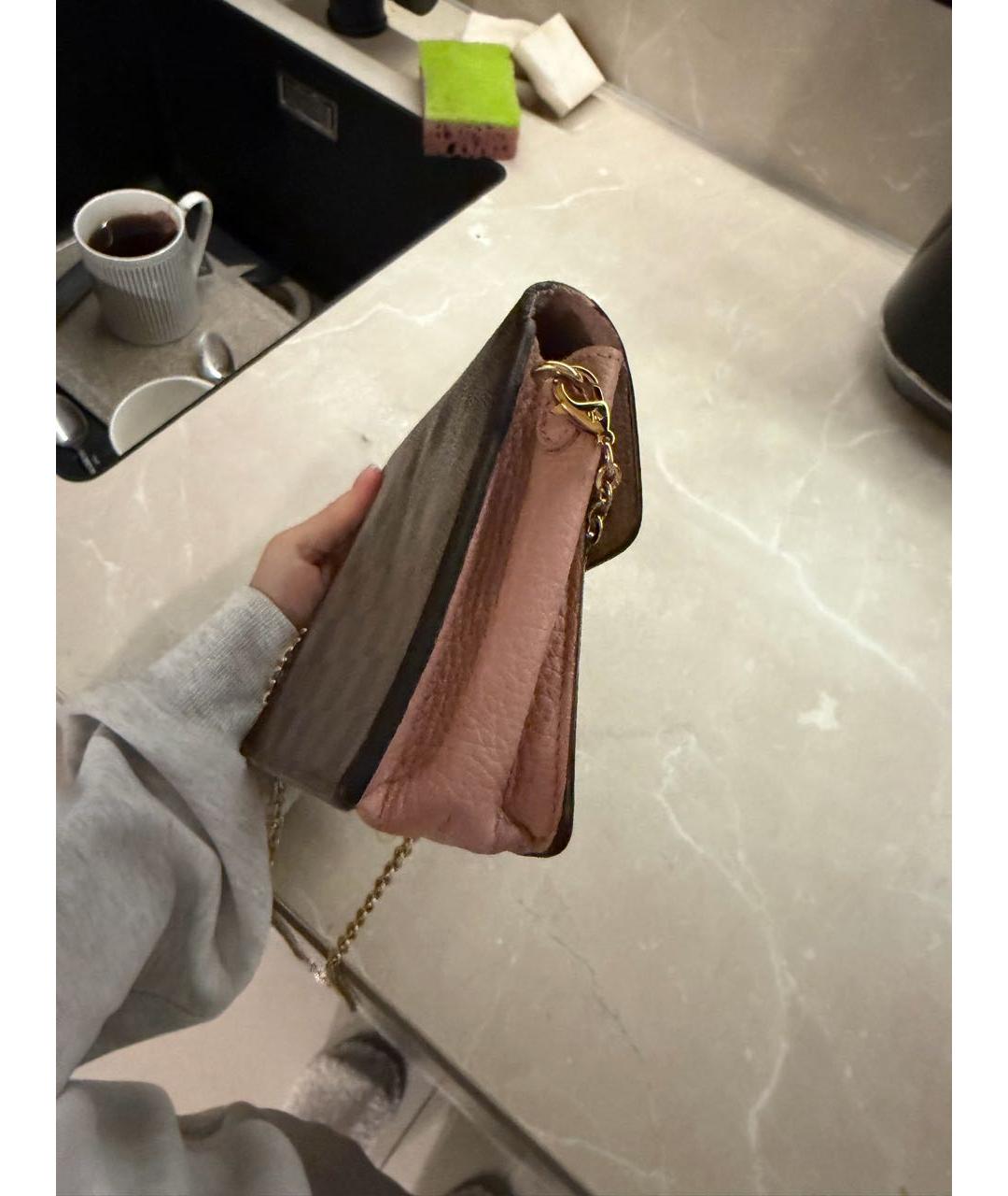 LOUIS VUITTON Коричневая кожаная сумка через плечо, фото 2