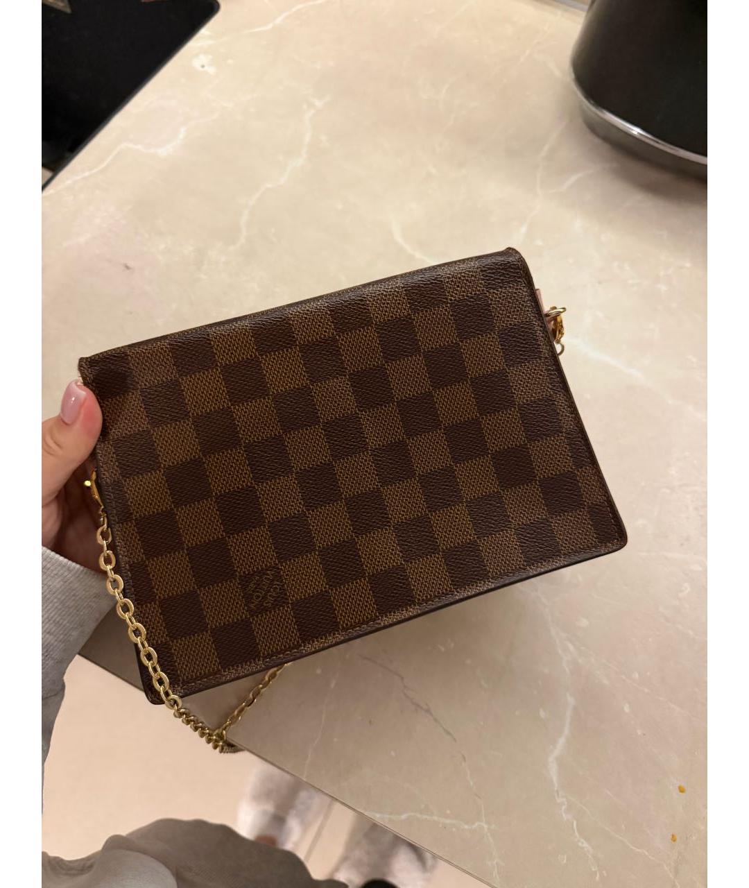 LOUIS VUITTON Коричневая кожаная сумка через плечо, фото 3