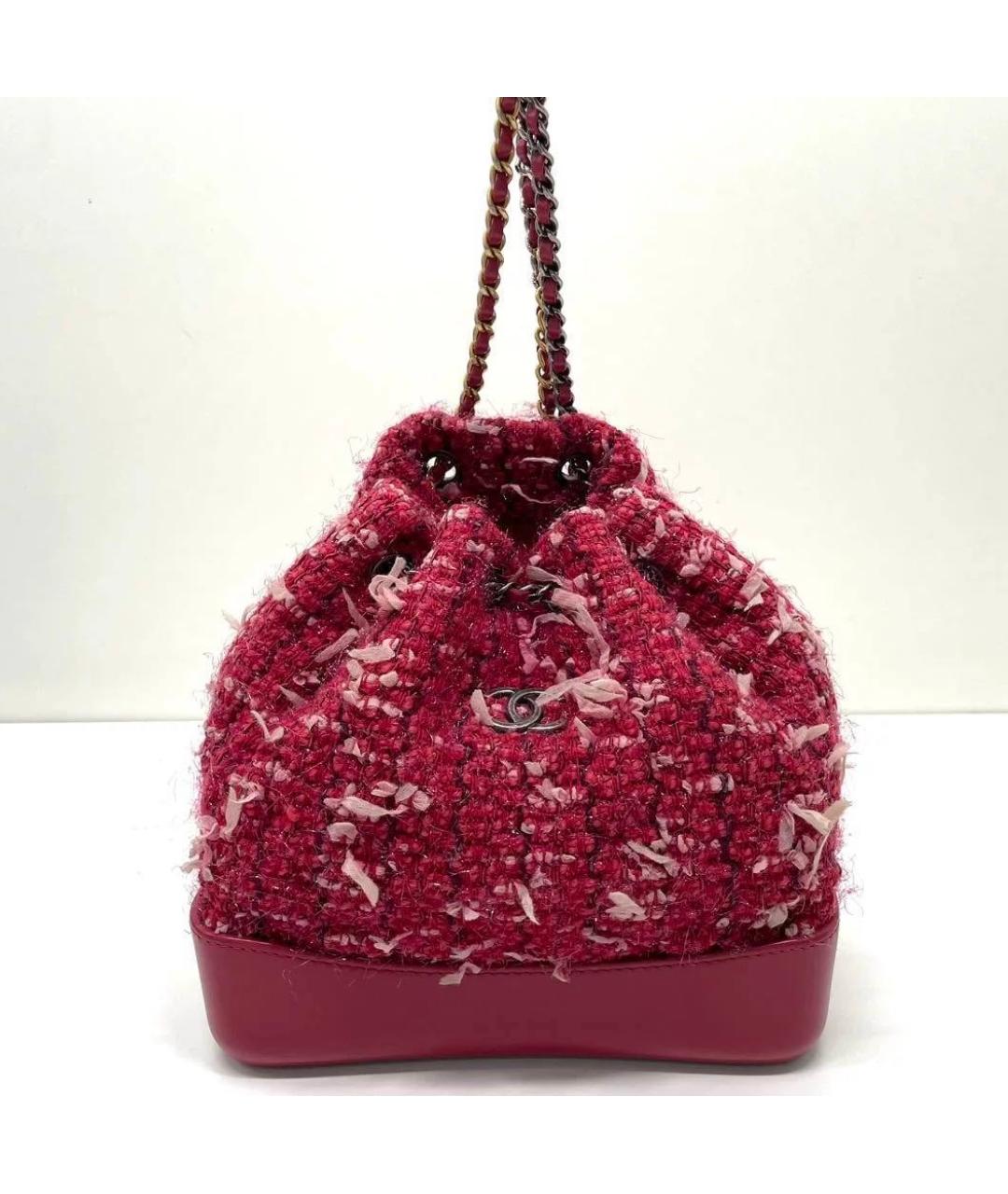 CHANEL Розовый твиловый рюкзак, фото 9