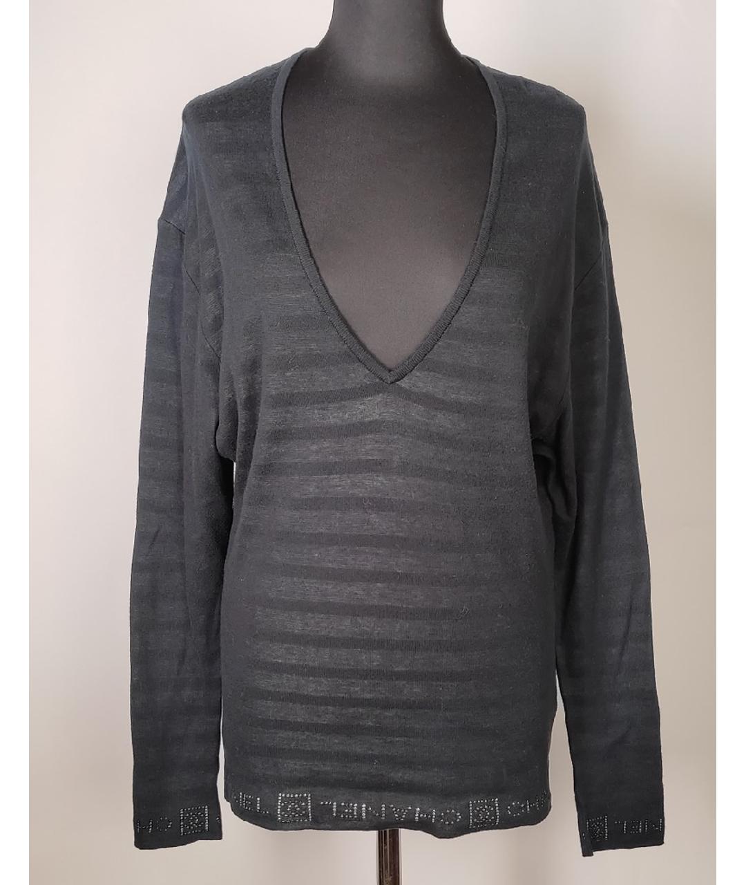 CHANEL PRE-OWNED Черный хлопковый джемпер / свитер, фото 8