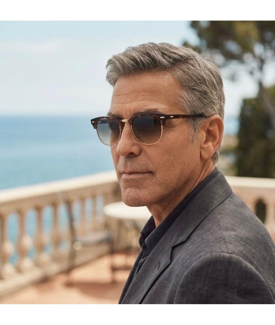RAY BAN Коричневые металлические солнцезащитные очки, фото 5