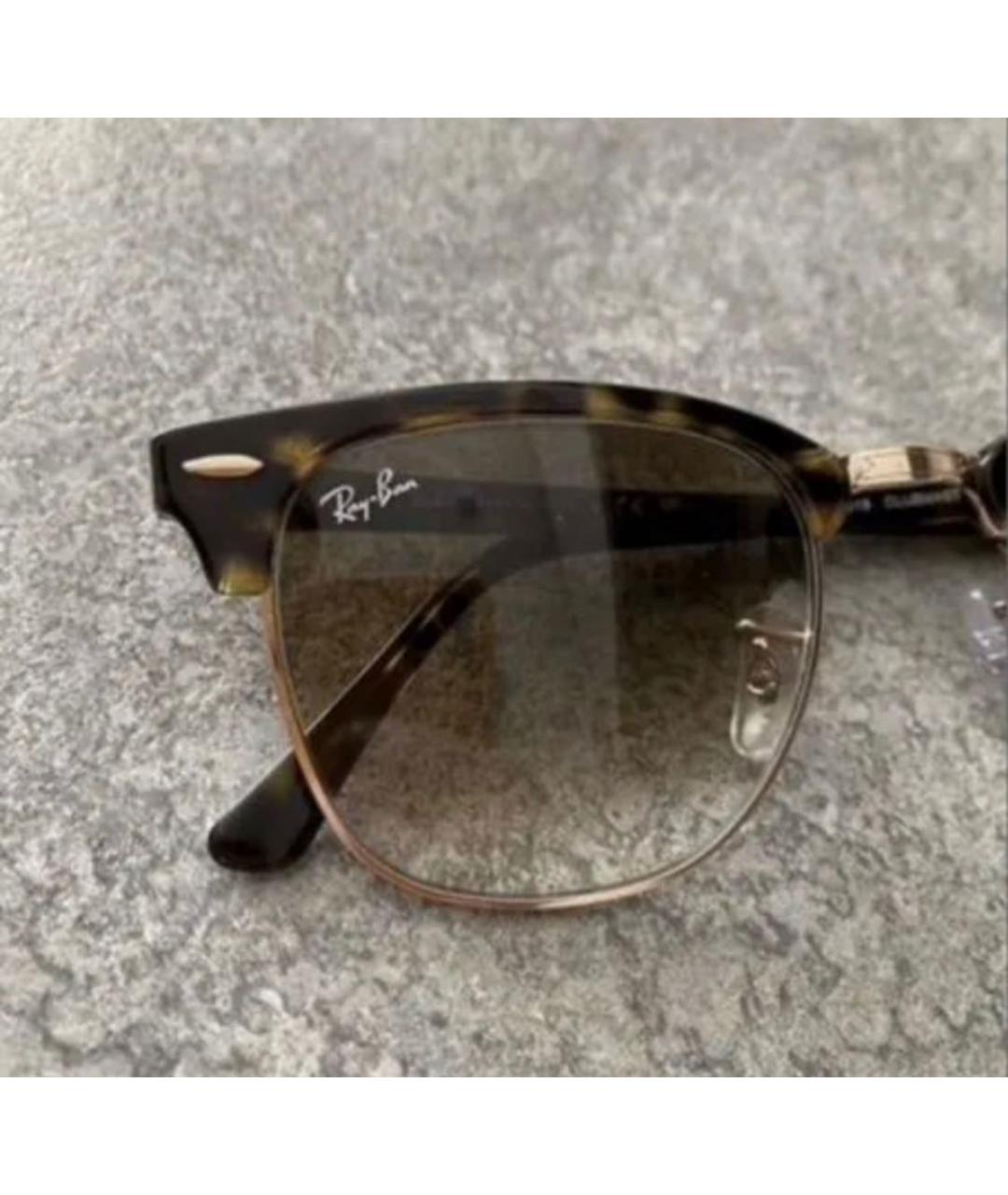 RAY BAN Коричневые металлические солнцезащитные очки, фото 3