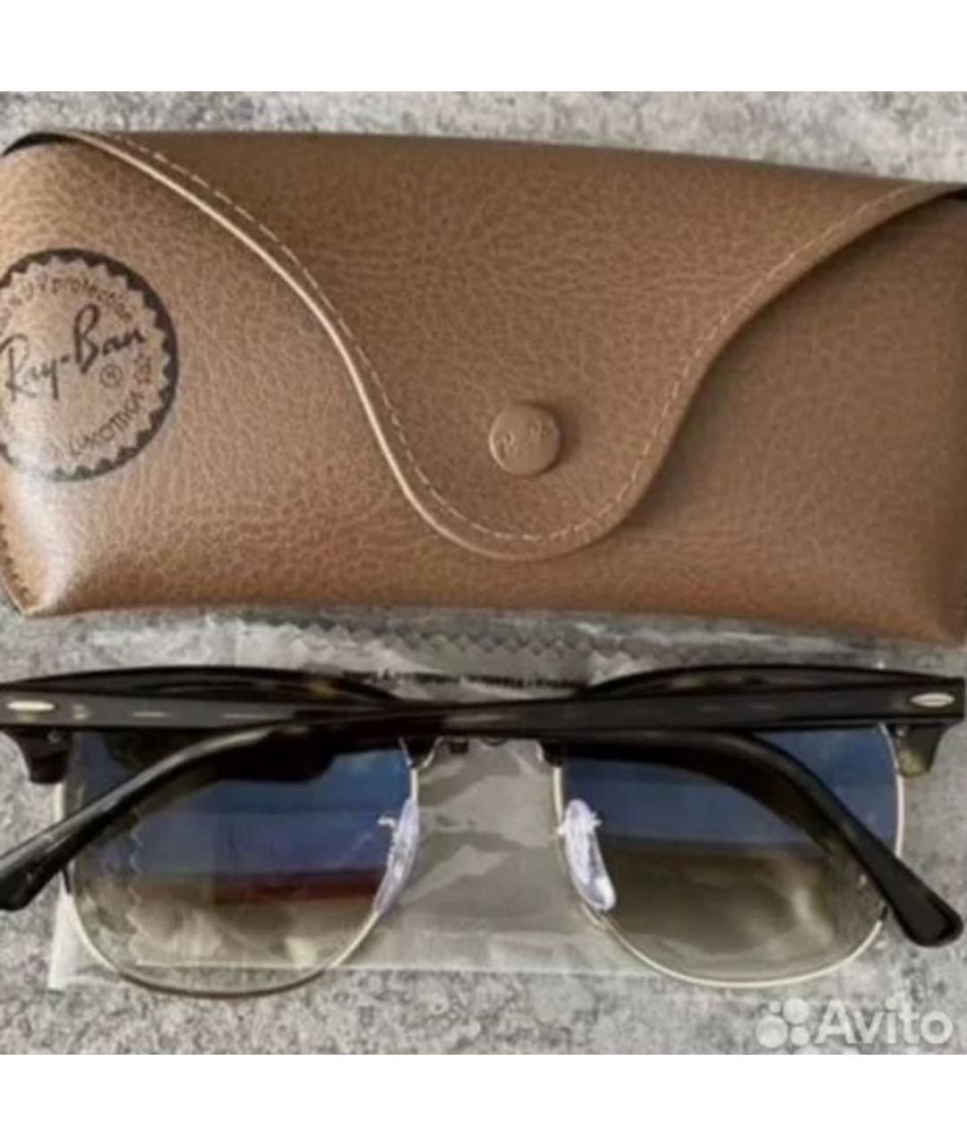 RAY BAN Коричневые металлические солнцезащитные очки, фото 4