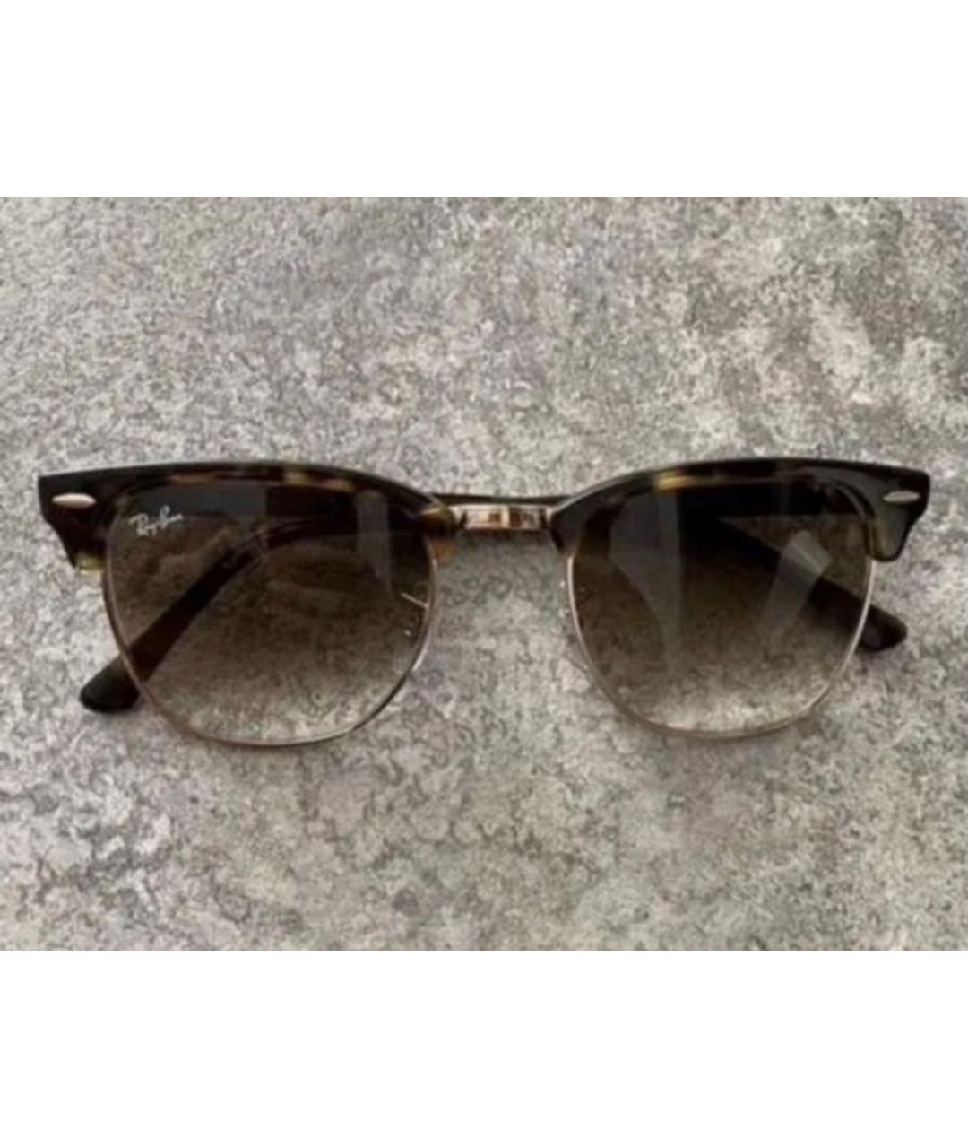 RAY BAN Коричневые металлические солнцезащитные очки, фото 6