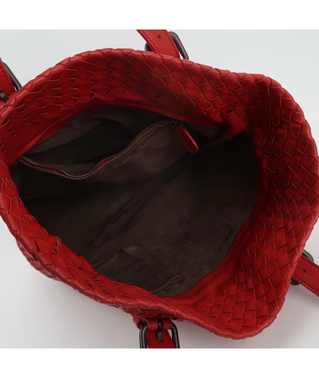BOTTEGA VENETA Красная кожаная сумка через плечо, фото 5