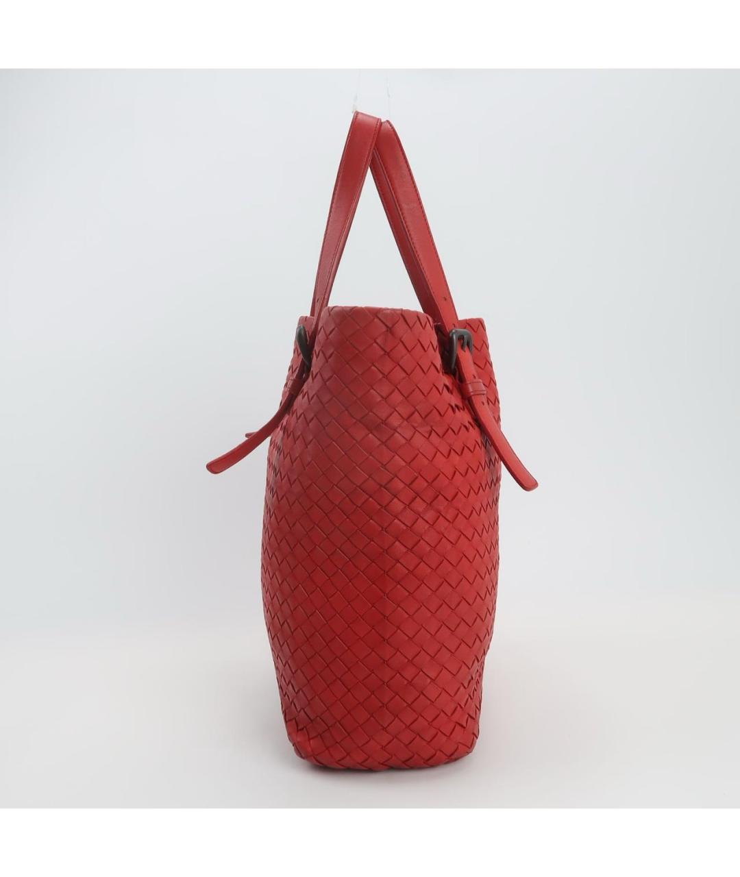 BOTTEGA VENETA Красная кожаная сумка через плечо, фото 2