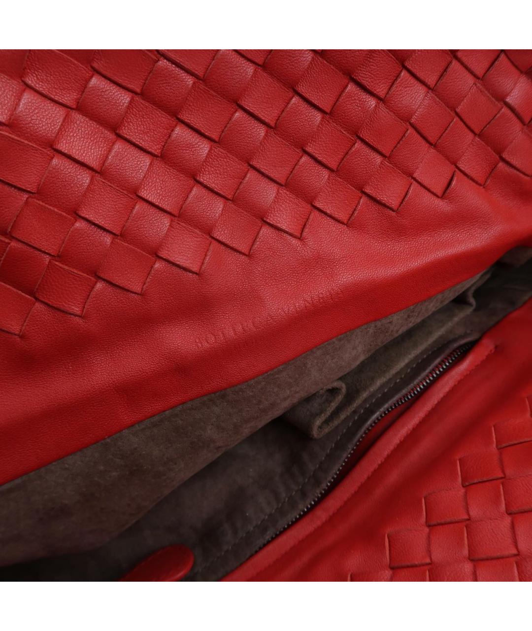 BOTTEGA VENETA Красная кожаная сумка через плечо, фото 6