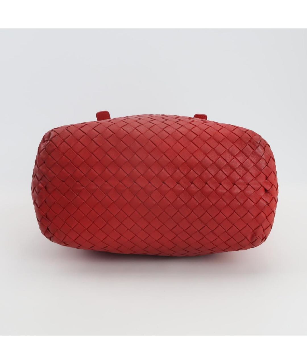 BOTTEGA VENETA Красная кожаная сумка через плечо, фото 4