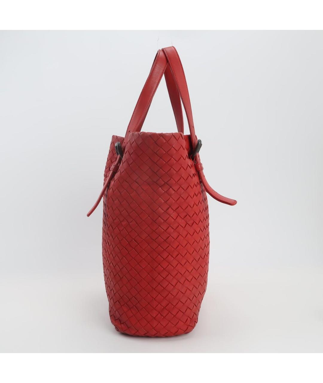 BOTTEGA VENETA Красная кожаная сумка через плечо, фото 3
