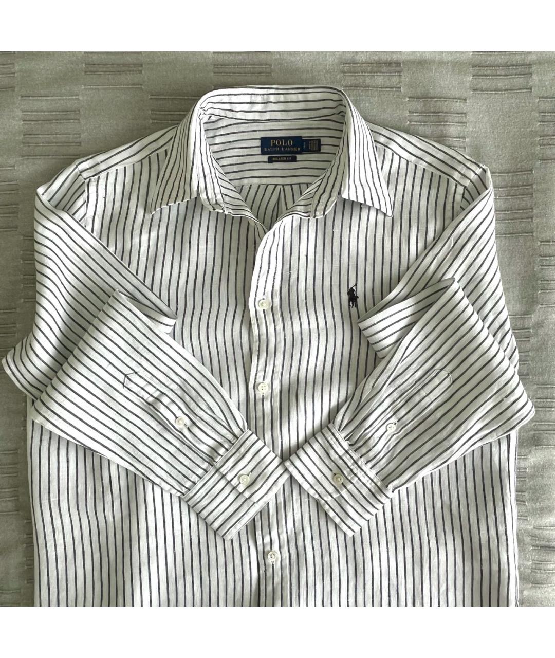 POLO RALPH LAUREN Белая льняная рубашка, фото 4
