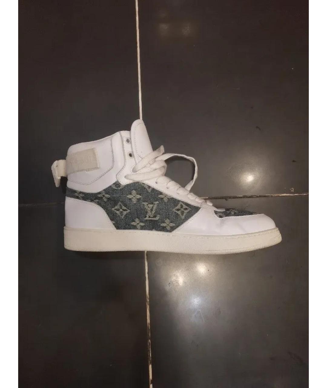 LOUIS VUITTON Белые кожаные высокие кроссовки / кеды, фото 8