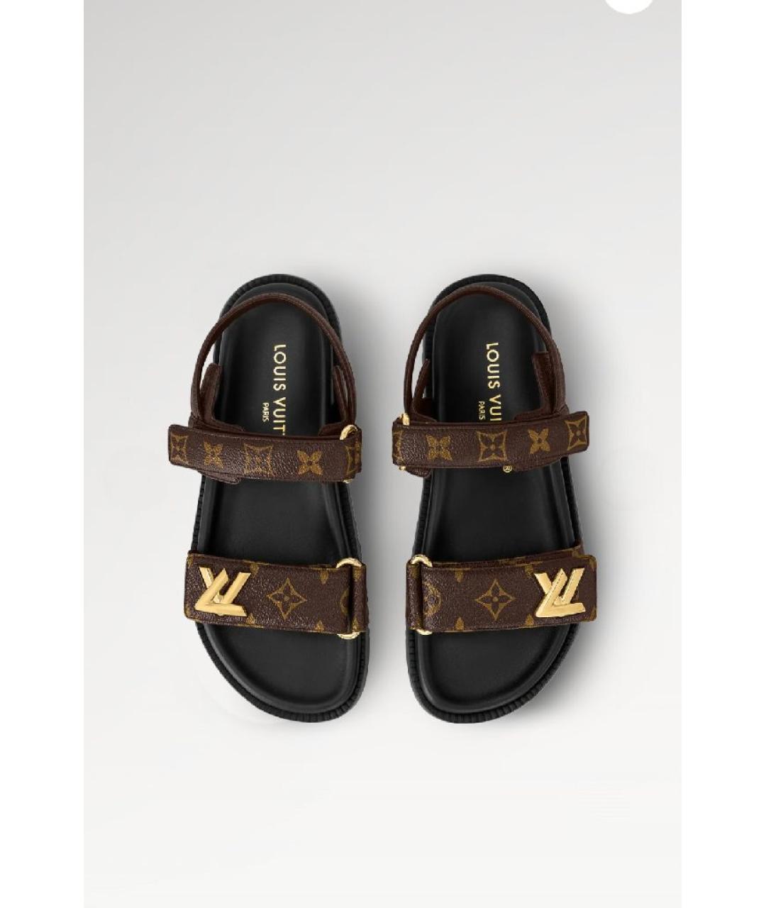 LOUIS VUITTON Коричневые сандалии, фото 2